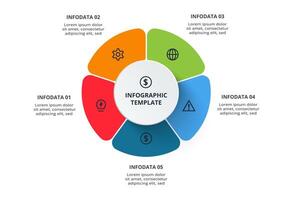 Template for web. Infographic with 5 steps, options, parts or processes. vector