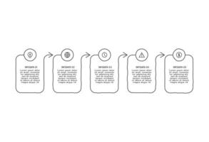 Doodle infographic elements with 5 options. business template vector