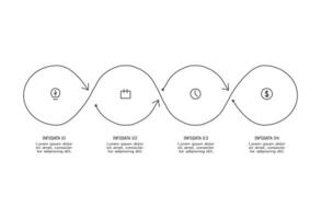 infographic doodle elements with 4 options. template vector
