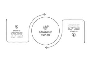 Doodle infographic elements with 2 options. template vector