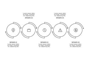 Doodle infographic elements with 5 options. template vector