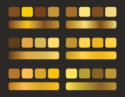 Golden color palette set vector
