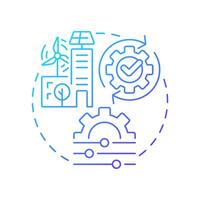 BEMS blue gradient concept icon. Building energy management system. Urban electrification. Round shape line illustration. Abstract idea. Graphic design. Easy to use in infographic, presentation vector
