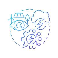 Cloud based EMS blue gradient concept icon. Data management, technology. Monitoring, tracking. Round shape line illustration. Abstract idea. Graphic design. Easy to use in infographic, presentation vector