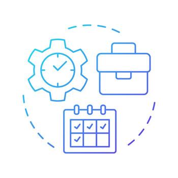 Employee attendance tracking blue gradient concept icon. Work monitoring, organization. Round shape line illustration. Abstract idea. Graphic design. Easy to use in infographic, presentation vector