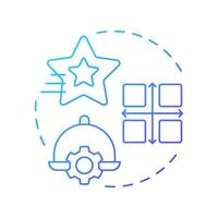 Menu engineering matrix blue gradient concept icon. Dishes group categories. Restaurant business management. Round shape line illustration. Abstract idea. Graphic design. Easy to use in presentation vector
