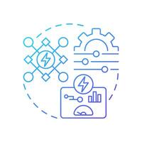 Energy monitoring system blue gradient concept icon. Tracking, control. Industrial, technology. Round shape line illustration. Abstract idea. Graphic design. Easy to use in infographic, presentation vector