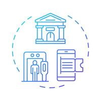 Government building visitor management blue gradient concept icon. Security measures. Round shape line illustration. Abstract idea. Graphic design. Easy to use in infographic, presentation vector