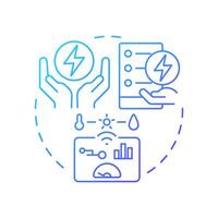 Forecast based EMS blue gradient concept icon. Statistical metrics. Energy consumption management. Round shape line illustration. Abstract idea. Graphic design. Easy to use in infographic vector