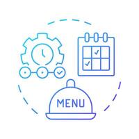 Choose time frame blue gradient concept icon. Menu engineering. Restaurant industry management. Round shape line illustration. Abstract idea. Graphic design. Easy to use in promotional material vector