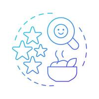 Popularity of dish blue gradient concept icon. Analyzing restaurant sales data. Menu engineering. Round shape line illustration. Abstract idea. Graphic design. Easy to use in promotional material vector