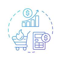 Yield management blue gradient concept icon. Effective financial strategy. Restaurant business development. Round shape line illustration. Abstract idea. Graphic design. Easy to use in presentation vector