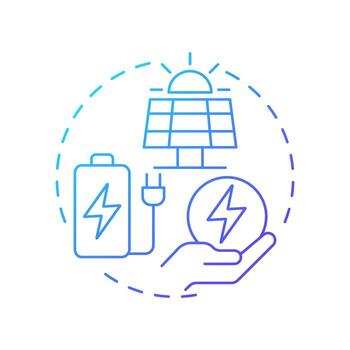 ESS blue gradient concept icon. Energy storage system, technology. Power supply, electrification. Round shape line illustration. Abstract idea. Graphic design. Easy to use in infographic vector