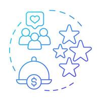 Stars dishes blue gradient concept icon. Highly profitable and popular goods. Menu engineering matrix. Round shape line illustration. Abstract idea. Graphic design. Easy to use in presentation vector