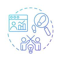 Competitor analysis blue gradient concept icon. Swot research. Business, statistics. Round shape line illustration. Abstract idea. Graphic design. Easy to use in infographic, presentation vector