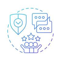 Brand reputation blue gradient concept icon. Customer service, rating. Communication, conversation. Round shape line illustration. Abstract idea. Graphic design. Easy to use in infographic vector