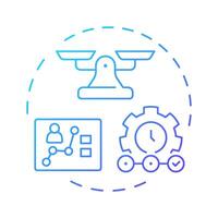Balanced scorecard blue gradient concept icon. Analyzing organization productivity. Performance management. Round shape line illustration. Abstract idea. Graphic design. Easy to use in presentation vector