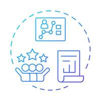 Rating blue gradient concept icon. Evaluating employee performance. Performance management system. Round shape line illustration. Abstract idea. Graphic design. Easy to use in presentation vector