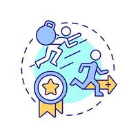 Go extra mile multi color concept icon. Additional efforts. Success, progress. Goal achieving. Round shape line illustration. Abstract idea. Graphic design. Easy to use in infographic, presentation vector