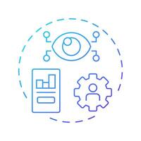 Performance management blue gradient concept icon. Team productivity improvement. Line manager responsibility. Round shape line illustration. Abstract idea. Graphic design. Easy to use in presentation vector