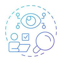 Monitoring blue gradient concept icon. Tracking progress and providing feedback. Performance management. Round shape line illustration. Abstract idea. Graphic design. Easy to use in presentation vector