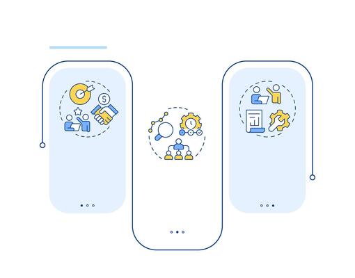 Levels of management rectangle infographic . Corporate company workflows regulation. Data visualization with 3 steps. Editable rectangular options chart
