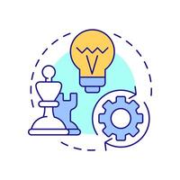 Game changer multi color concept icon. Innovation, technology. Workflow, organization. Round shape line illustration. Abstract idea. Graphic design. Easy to use in infographic, presentation vector