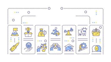 Business expressions word concept isolated on white. Communication, teamwork. Workflow organization. Creative illustration banner surrounded by editable line colorful icons vector