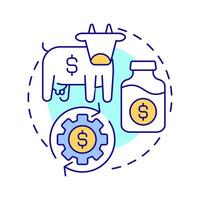 Cash cow multi color concept icon. Income flow, profit. Product management, business. Round shape line illustration. Abstract idea. Graphic design. Easy to use in infographic, presentation vector