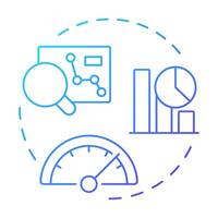 KPIs blue gradient concept icon. Measurable metrics to evaluate employee work. Performance management tool. Round shape line illustration. Abstract idea. Graphic design. Easy to use in booklet vector