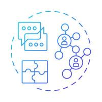 Communication blue gradient concept icon. Correct conveying information to team members. Line manager skill. Round shape line illustration. Abstract idea. Graphic design. Easy to use in booklet vector