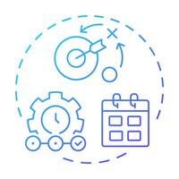 Planning blue gradient concept icon. Setting corporate goals for development. Performance management system. Round shape line illustration. Abstract idea. Graphic design. Easy to use in booklet vector