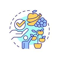 Low-hanging fruit multi color concept icon. Easy solution, accessible. Problem solving. Round shape line illustration. Abstract idea. Graphic design. Easy to use in infographic, presentation vector