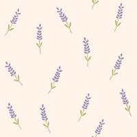 Hand drawn delicate lavender seamless pattern for textile fabric spring design. vector