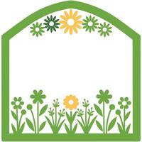 Simple hand drawn floral frame isolated on a white background. vector