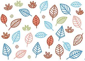 Artistic botanical pattern leaves decorative white background vector