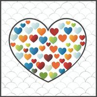 A colorful heart on a white background. Heart confetti burst isolated. Valentines day concept. vector
