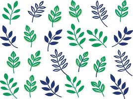 Elegant botanical pattern leaves seamless white design vector