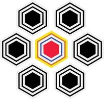 Abstract geometric single pattern retro style design. vector