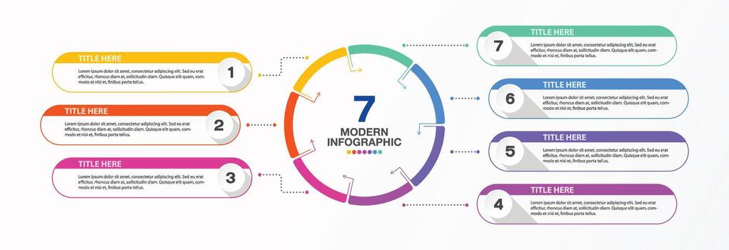 Infographic for presentation, 7 process. vector