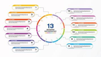 Infographic for presentation, 13 process. vector