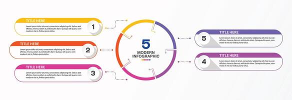 Infographic for presentation, 5 process. vector