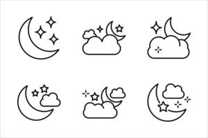 Moon Icon Set, vector