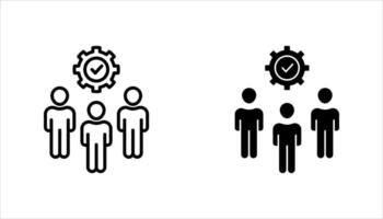 Teamwork Icon Set, on a white background. vector