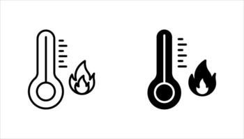 Thermometer icon set in flat style. vector