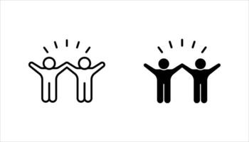 icon set of group of happy people, vector
