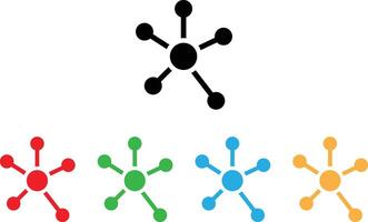 Colorful business network icon set in different colors . illustration vector
