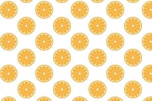 Orange slice pattern on white background . Citrus slices background . illustration vector