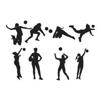 Volleyball player Silhouette Art Icons vector