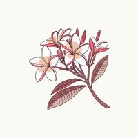 A flower with leaves and flowers on it design on a white background vector
